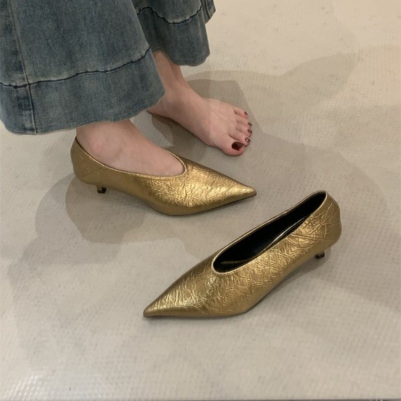 Womens Heels - 2025 خريف جديد ركاب الرياح كعب