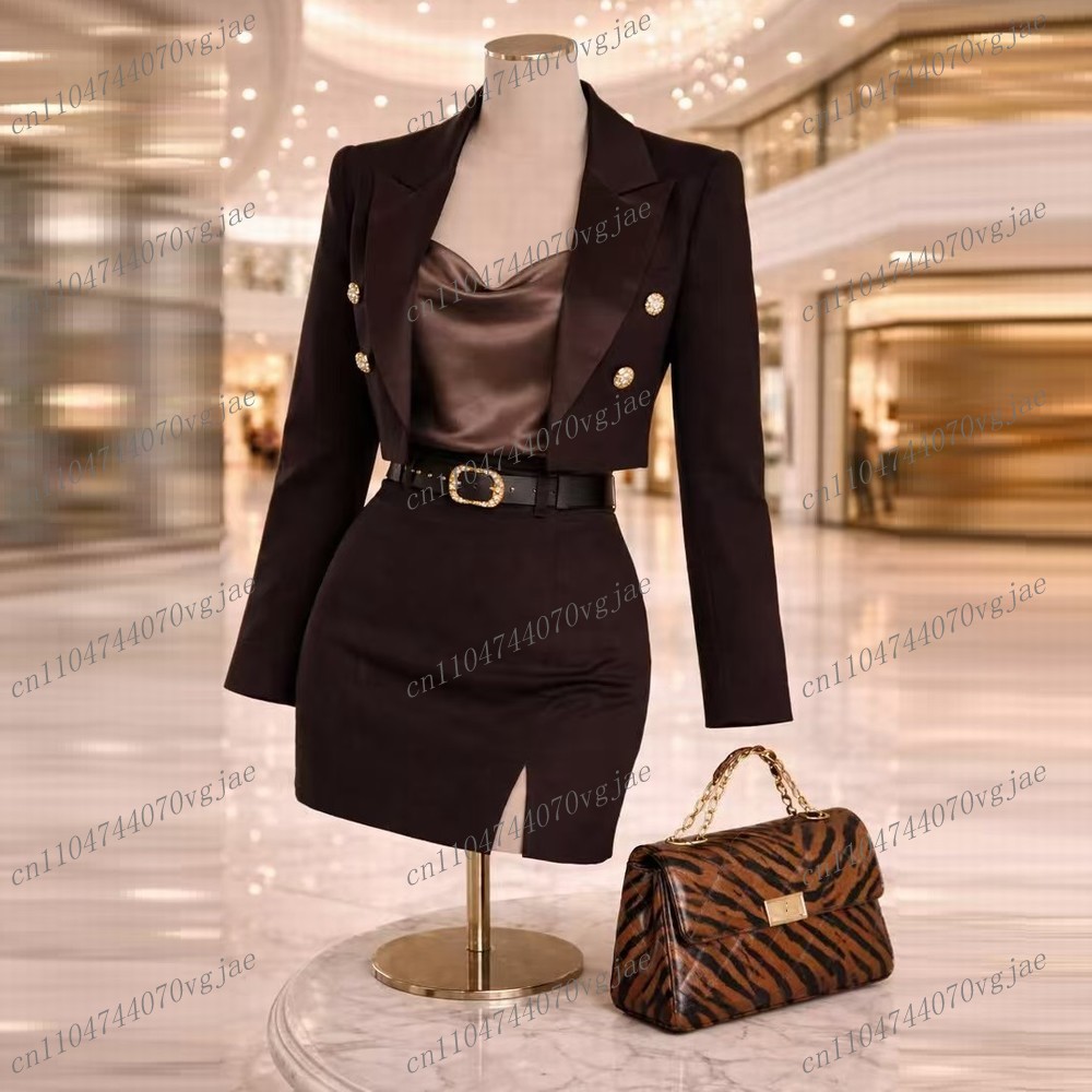 Formal Skirt - بدلة نسائية رسمية جديدة بلون بني