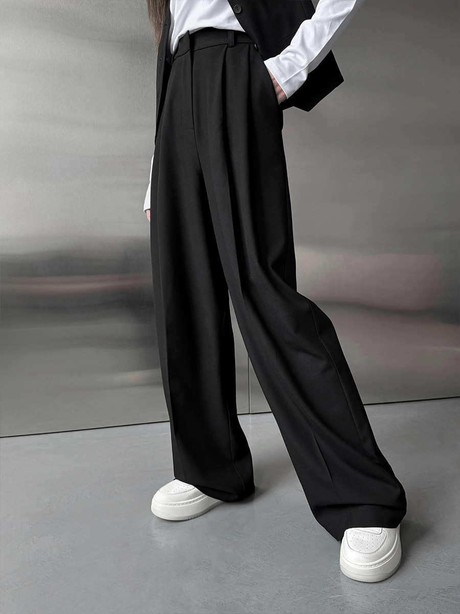 Tailored Trouser Wide - بنطلون بدلة نسائي واسع الساق بخصر