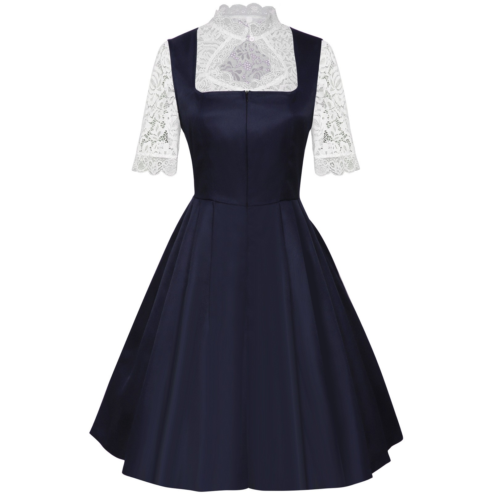 فستان ربيعي أنيق بطبعات مطوية، - مراجعة Lace Dress وسعره