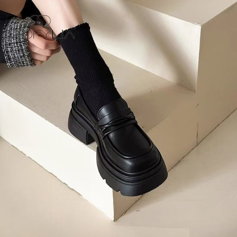 حذاء نسائي أسود بكعب سميك ونعل - مراجعة Womens Heels وسعره