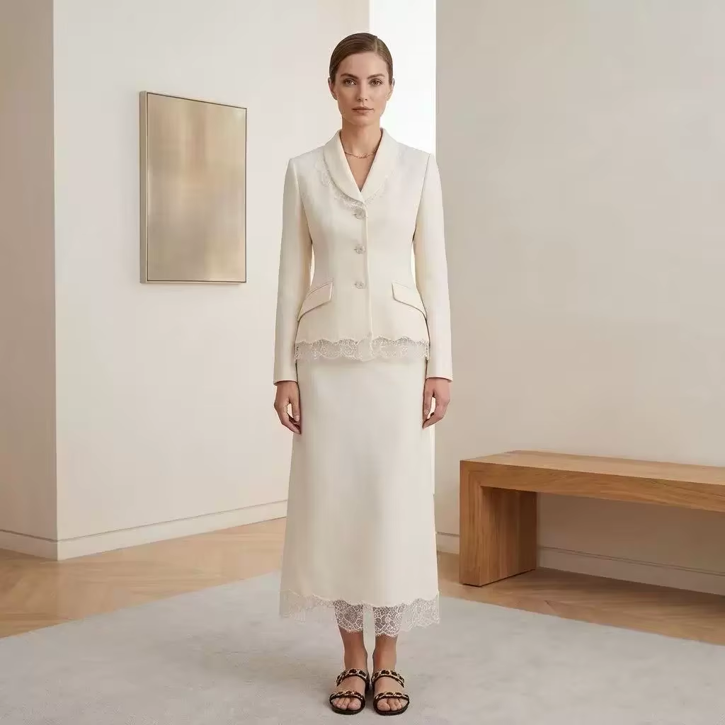 بدلة تنورة فاخرة من مزيج الصوف - مراجعة Formal Skirt وسعره