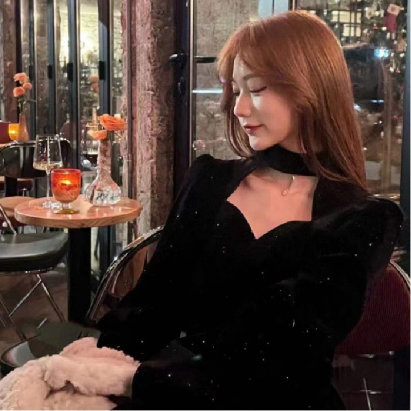 فستان نسائي مخملي لامع ناعم ،  - مراجعة Women'S Red Formal Wear وسعره
