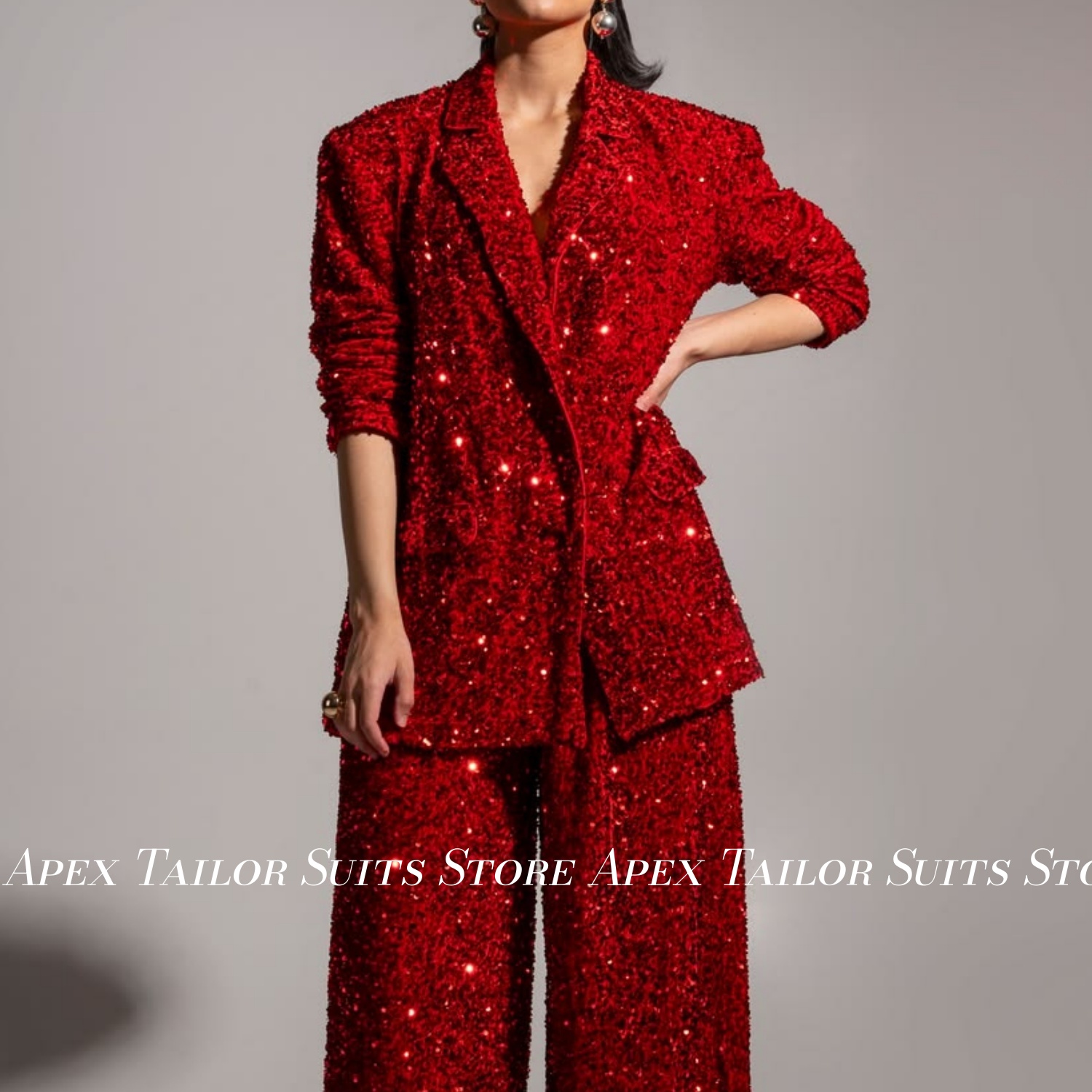 طقم بليزر نسائي لامع بالترتر م - مراجعة Womens Blazer وسعره