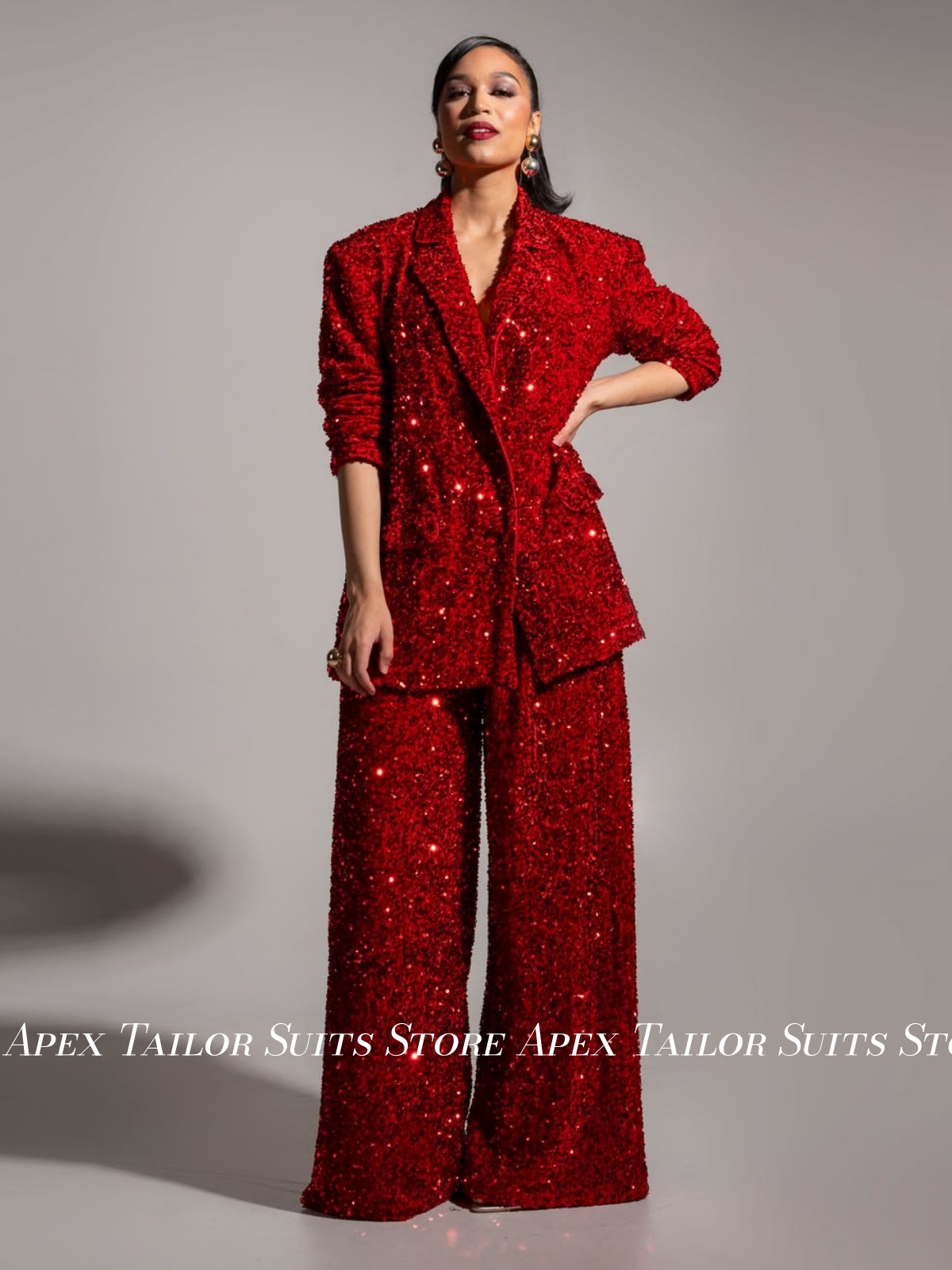 طقم بليزر نسائي لامع بالترتر م - مراجعة Womens Blazer وسعره